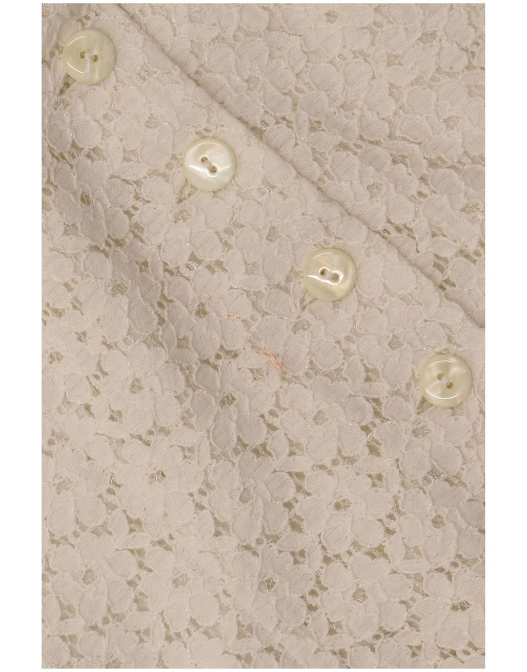 VINTAGE γυναικείο κοντομάνικο πουκάμισο μπλούζα IT 46 μεγάλο εκρού φλοράλ