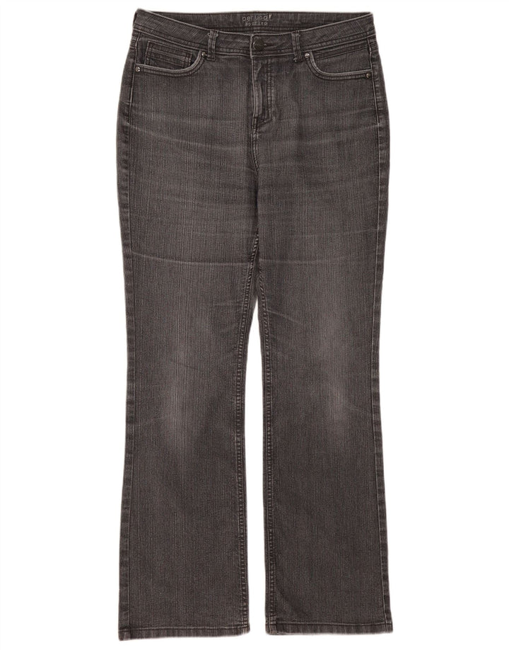 Marks & Spencer Γυναικεία Bootcut Jeans UK 14 Large W32 L30 Γκρι βαμβακερό