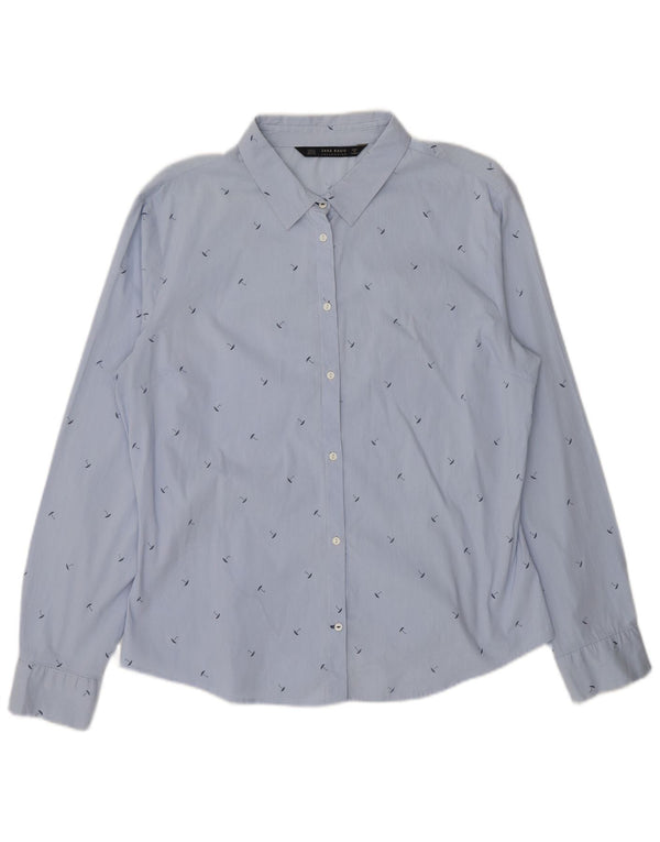 Zara Γυναικείο πουκάμισο Abstract Pattern UK 18 XL μπλε