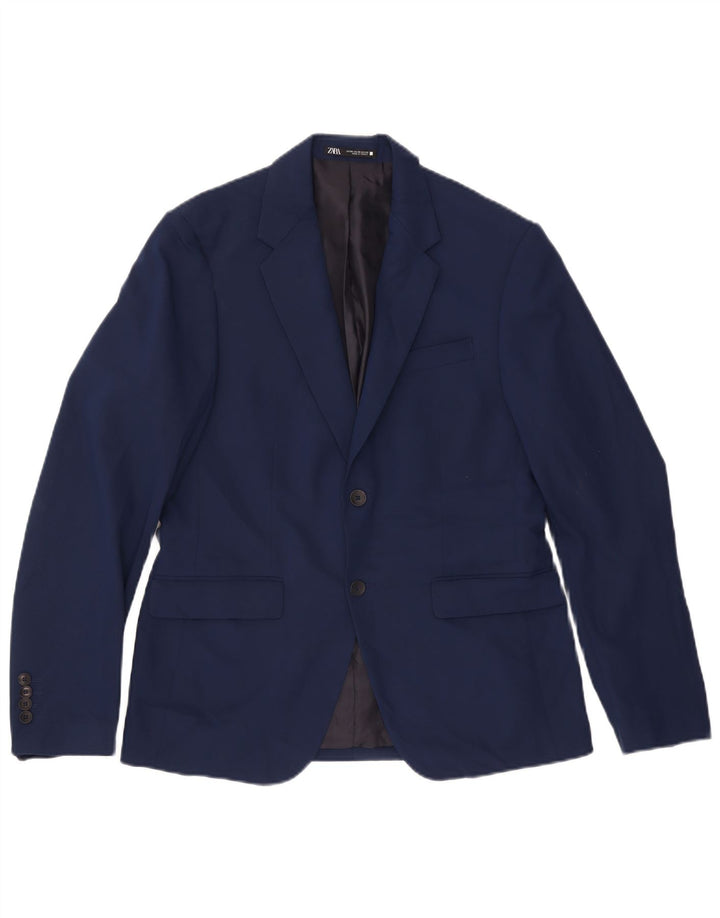 Zara Ανδρικό μπλέιζερ με 2 κουμπιά μπουφάν EU 50 Medium Navy Blue Polyester