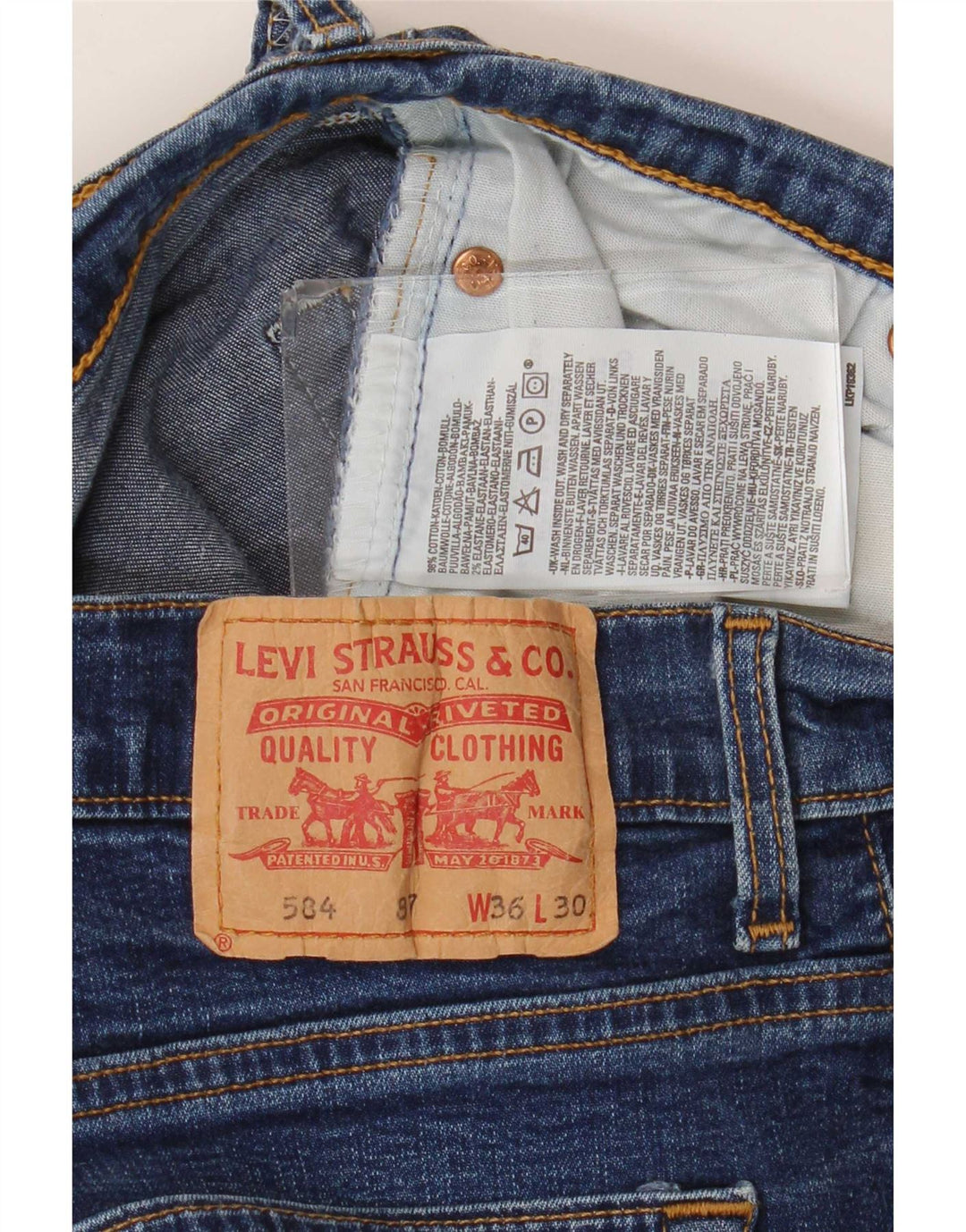 Levi's Womens 584 Bootcut Jeans W36 L30 Blue Cotton