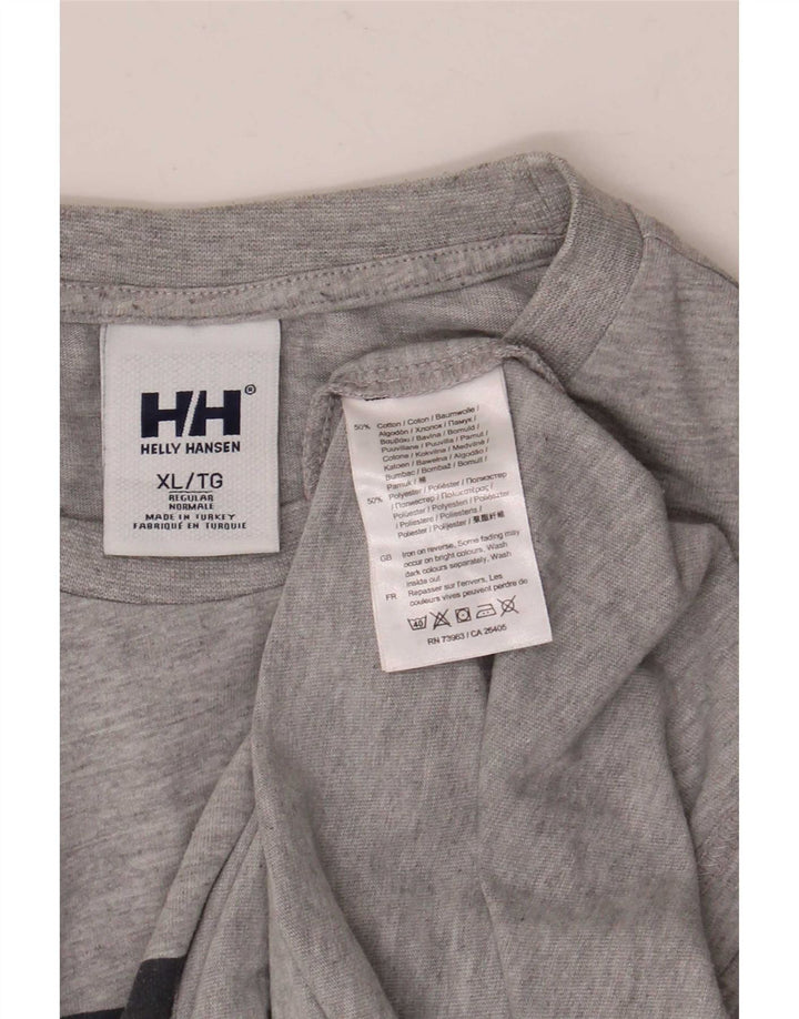 Ανδρικό γραφικό μπλουζάκι Helly Hansen Top XL Γκρι βαμβακερό