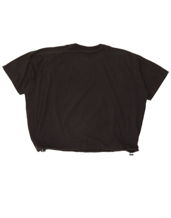 Γυναικείο T-Shirt Adidas Crop γραφικό τοπ 10 μικρού μαύρου βαμβακιού
