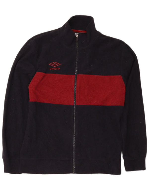 Ανδρικό μπουφάν Umbro Fleece UK 42 XL Navy Blue Colorblock Πολυεστέρας Sports