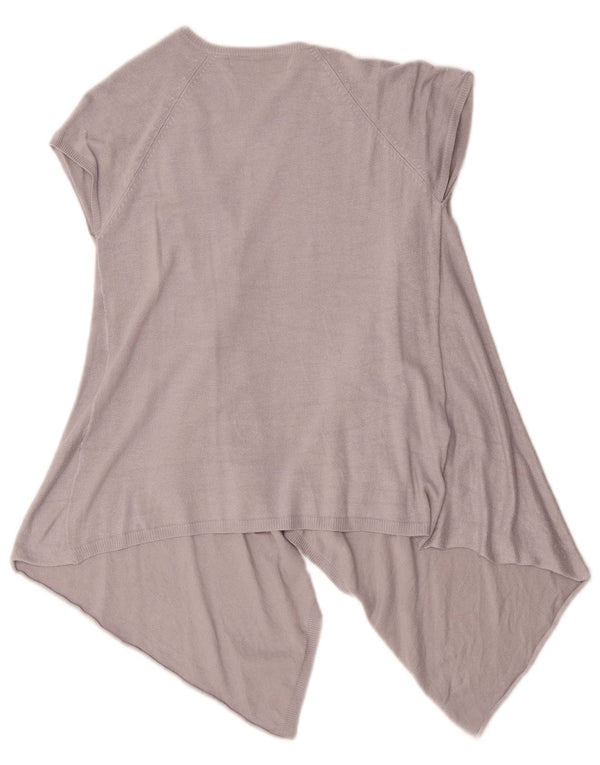 Zara Γυναικεία ασύμμετρη ανοιχτή ζακέτα Top UK 10 Small Grey