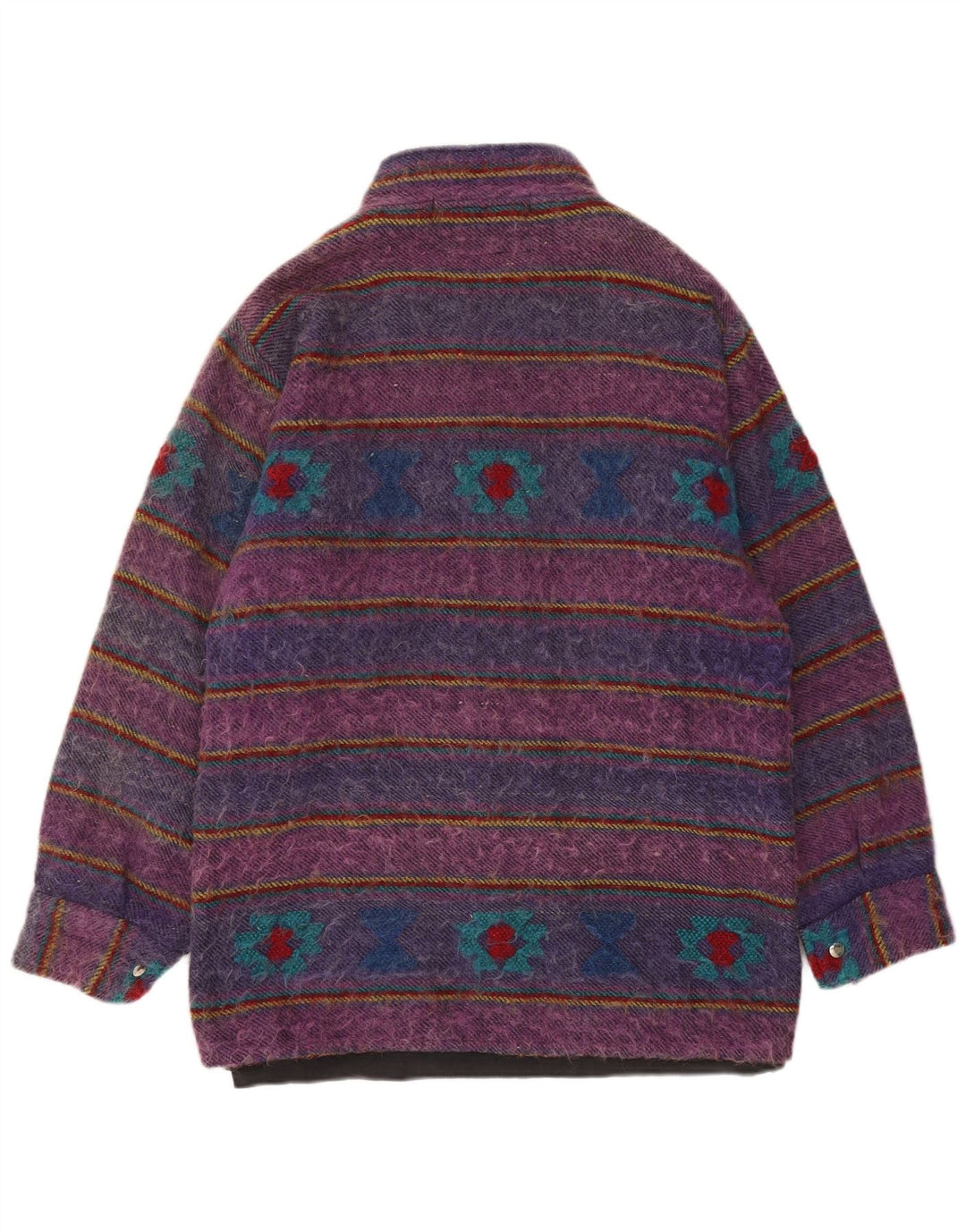 Vintage Ανδρικό παλτό Duffle UK 40 Μεγάλο Μωβ ριγέ