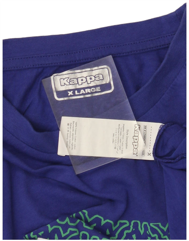 Ανδρικό γραφικό T-Shirt KAPPA Top XL Blue Cotton