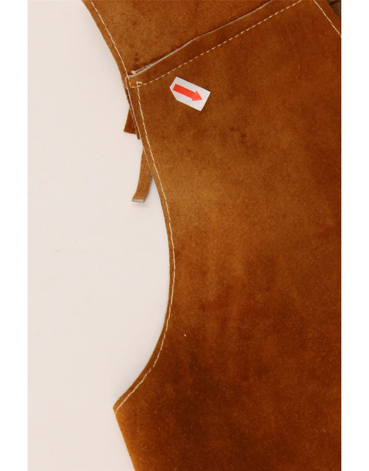 Γυναικείο σουέτ γιλέκο VINTAGE UK 10 Small Brown
