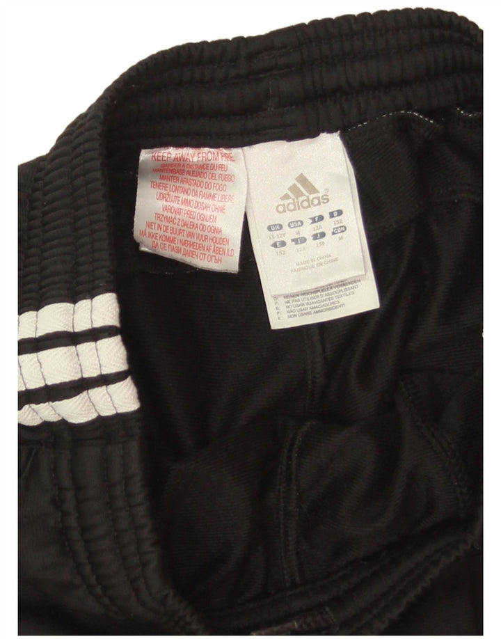 Adidas Boys Tracksuit Trousers Joggers 11-12 Years Black Polyester