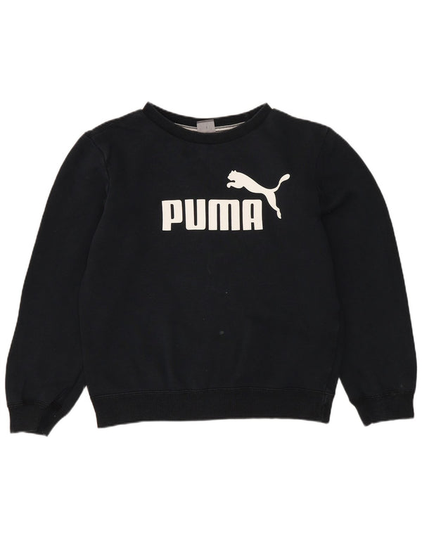 Puma Girls Crop Graphic Φούτερ Jumper 11-12 Years Black Polyester