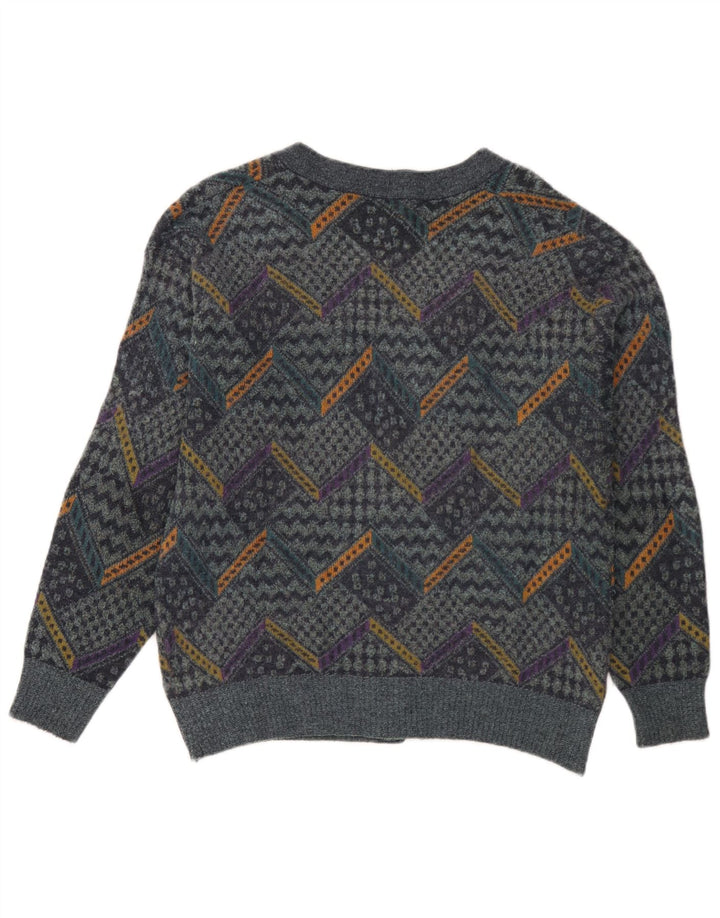 Ανδρικό πουλόβερ με ζακέτα Breidhof Medium Blue Patchwork