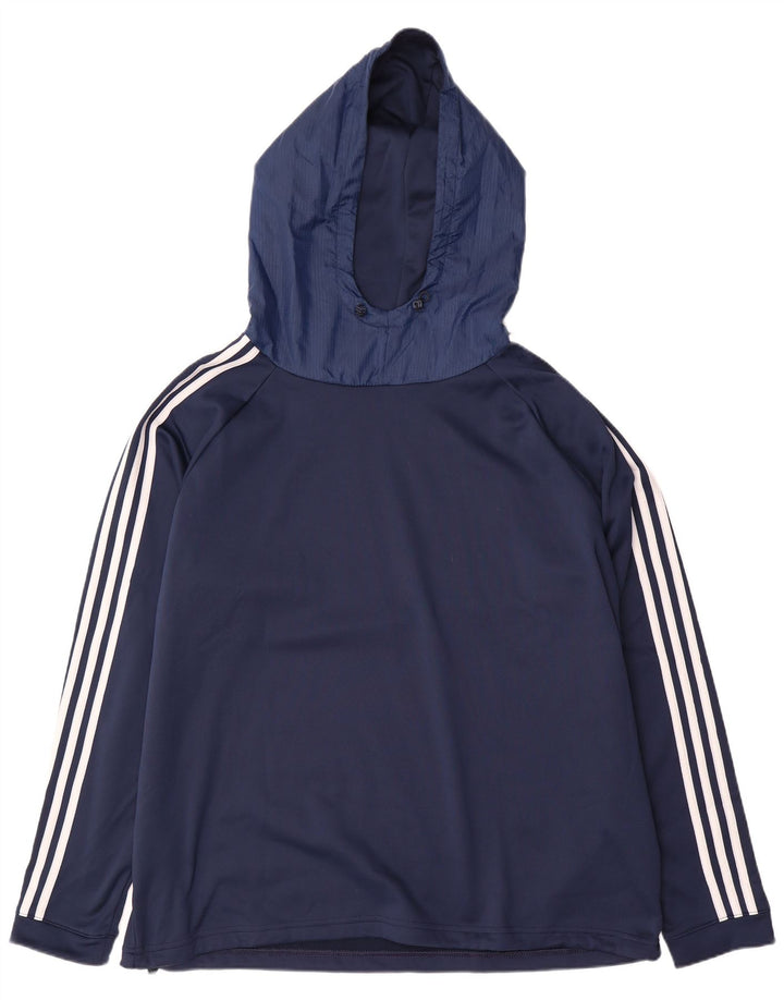 Adidas Ανδρικό Hoodie Jumper 2XL Navy Blue Polyester Sports
