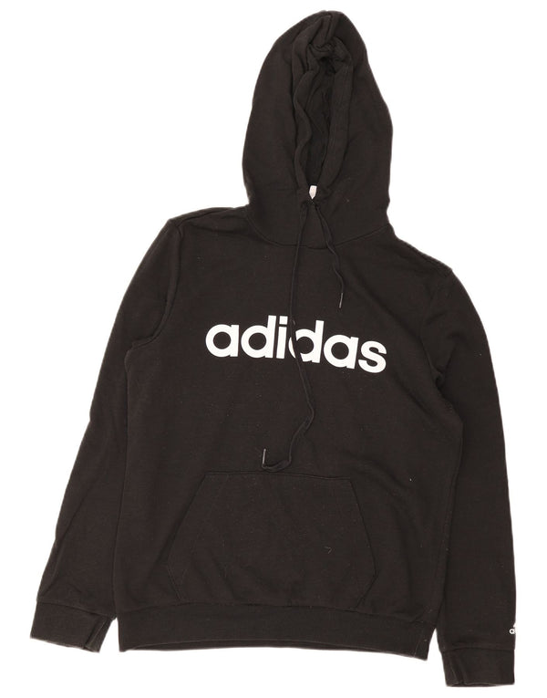 Γυναικείο Adidas Graphic Hoodie Jumper UK 12/14 μεσαίο μαύρο βαμβακερό