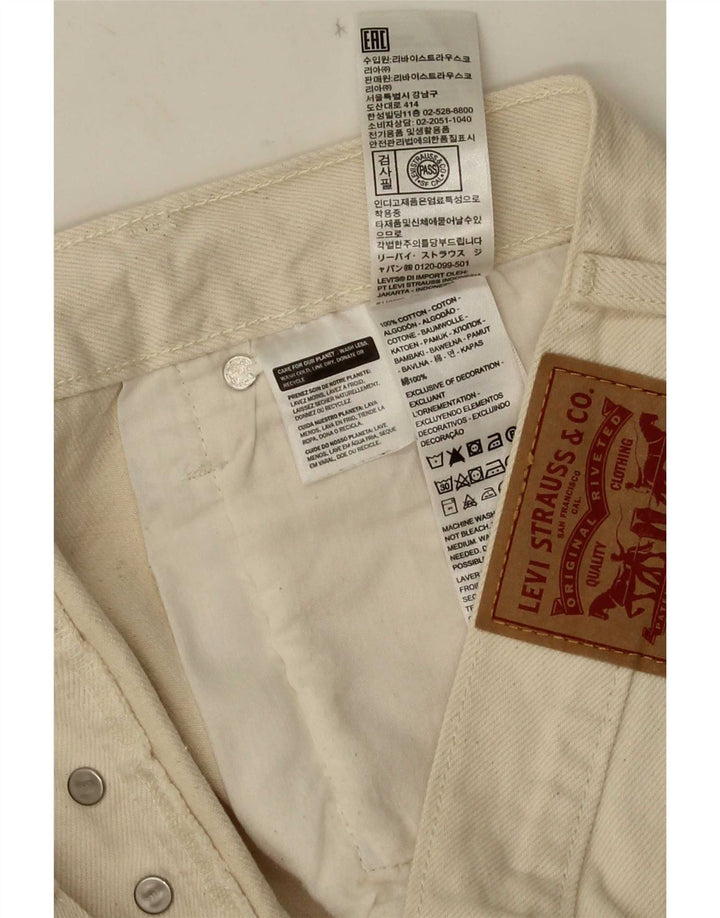Γυναικείο ψηλό ψηλό τζιν σορτς Levi's 501 W31, μεσαίο, λευκό πεταλούδα