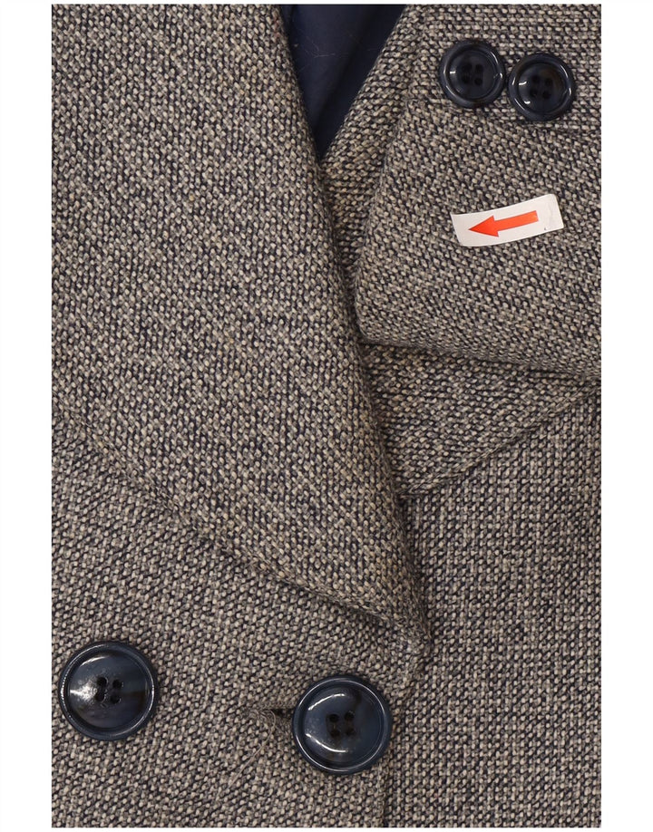Vintage γυναικείο διπλό παλτό UK 10 Small Grey Wool