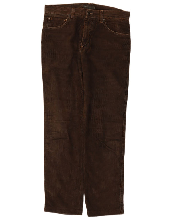 HENRY COTTONS Mens Straight Corduroy Trousers W33 L30 Brown
