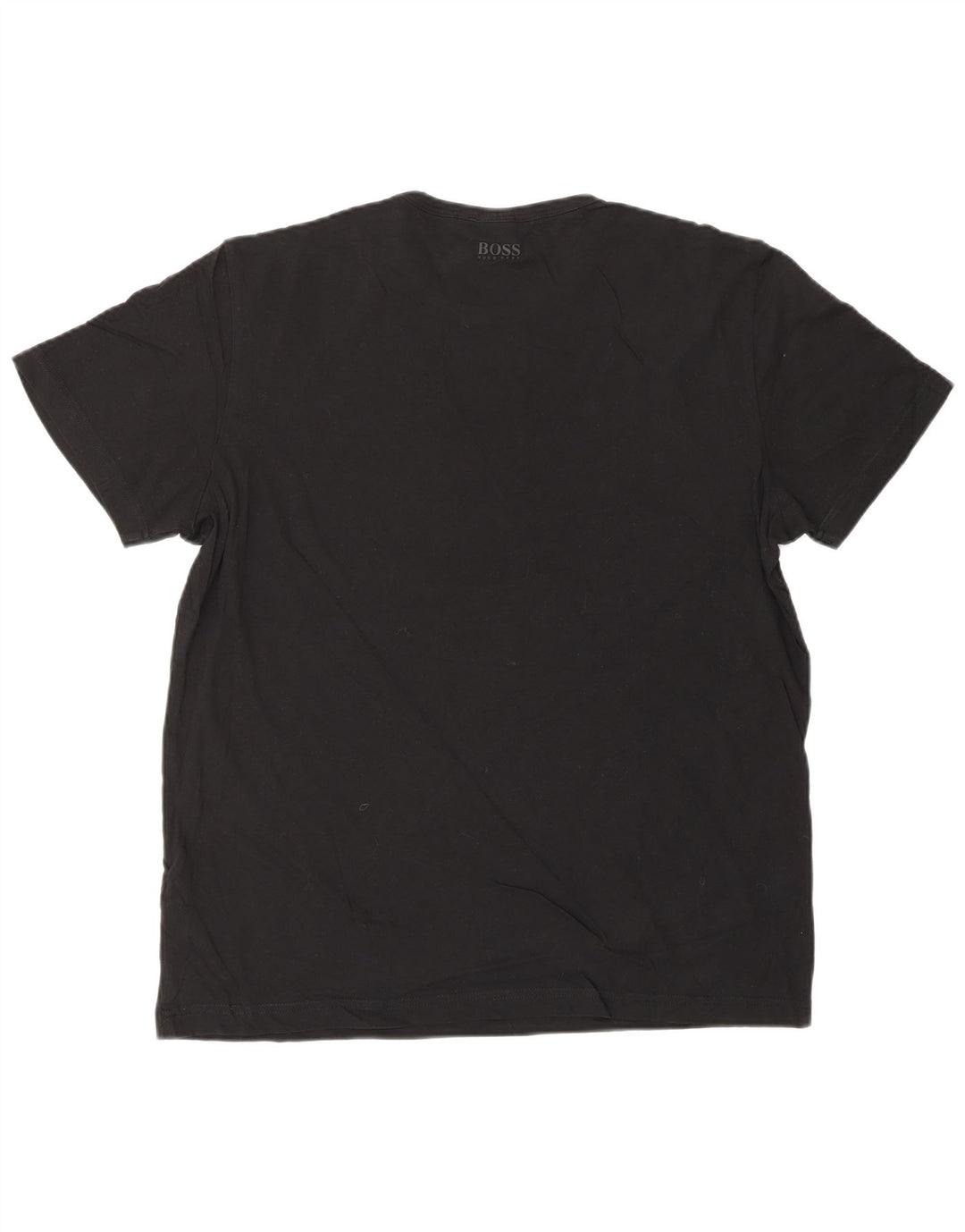 Ανδρικό μπλουζάκι HUGO BOSS με μοντέρνα εφαρμογή γραφικό τοπ μεγάλο μαύρο