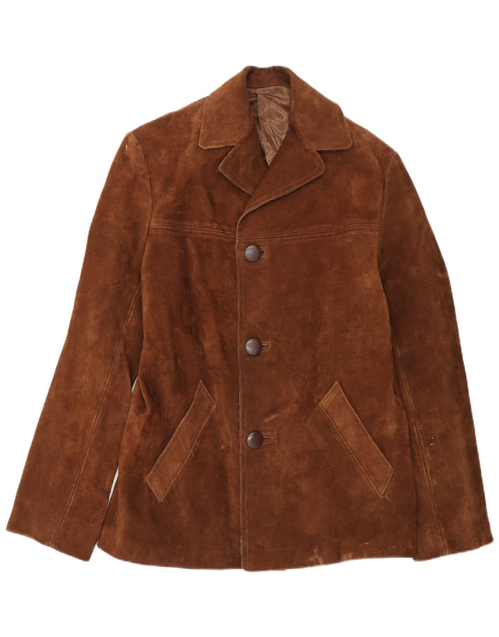 Vintage Ανδρικό Suede Jacket UK 36 Small Brown