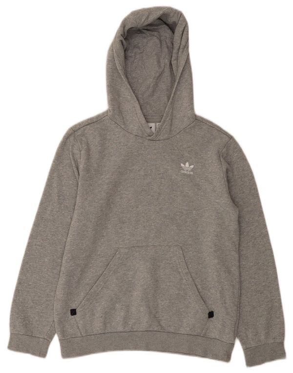 Adidas Boys Hoodie Jumper 11-12 ετών Γκρι βαμβακερό