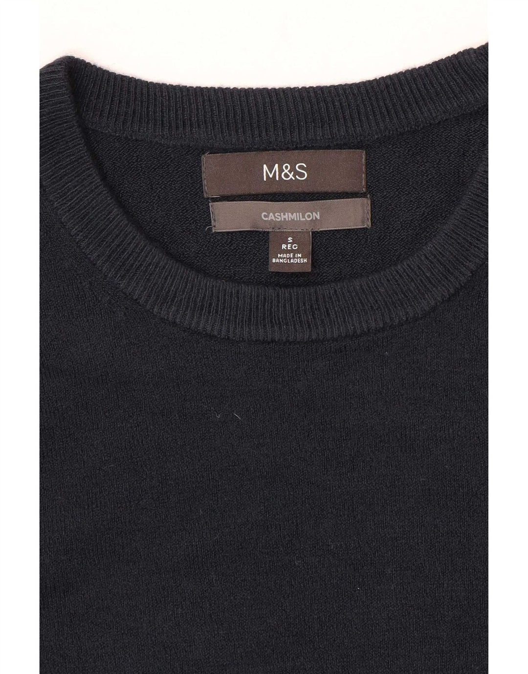 Ανδρικό πουλόβερ Marks & Spencer Crew Neck Jumper Μικρό Navy Blue Cashmere