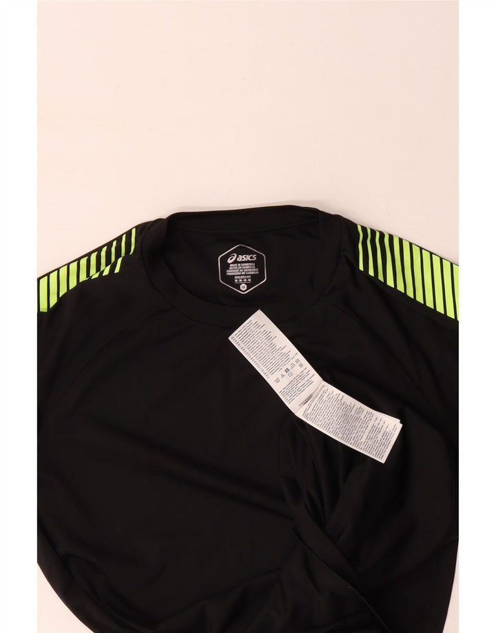 Ανδρικό T-Shirt ASICS Top Medium Black Colourblock Πολυεστέρας