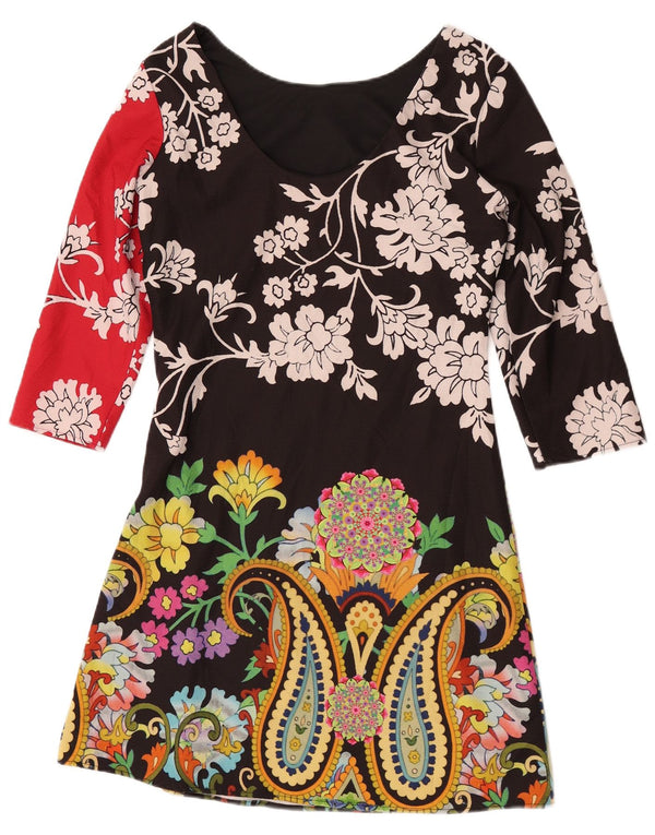 Desigual Γυναικείο φόρεμα με μανίκια 3/4 EU 36 Small Black Floral Polyester