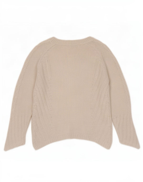 Zara Γυναικείο πουλόβερ με λαιμόκαυστο UK 10 Small White Acrylic