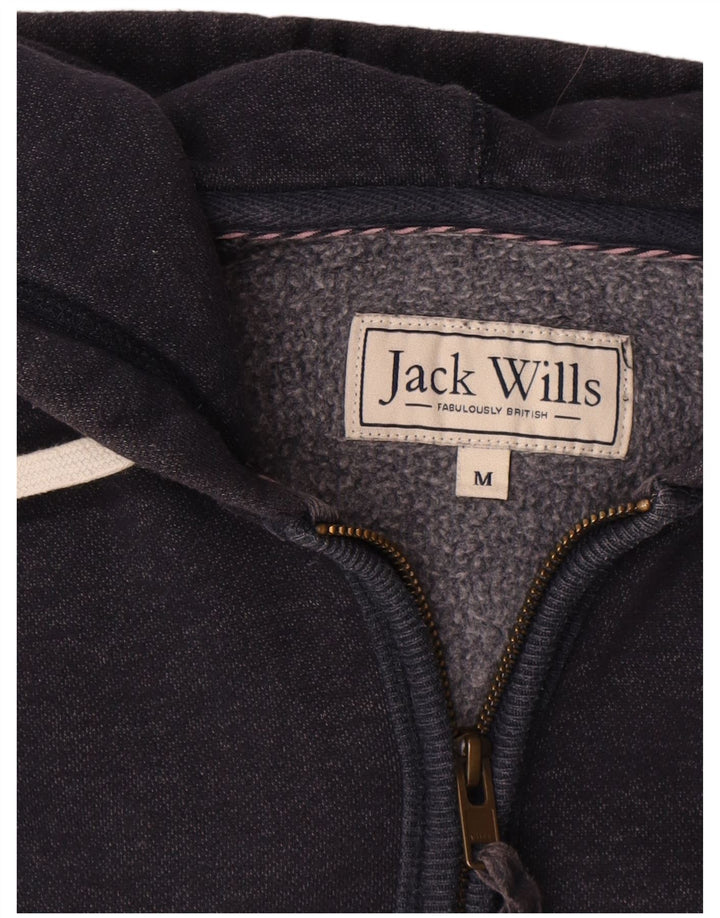 Jack Wills Ανδρικό πουλόβερ με κουκούλα με φερμουάρ, μεσαίο μπλε βαμβακερό