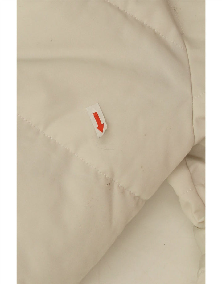 Superdry γυναικείο μπουφάν με κουκούλα μεγάλου μεγέθους UK 10 μικρό λευκό πολυεστέρα