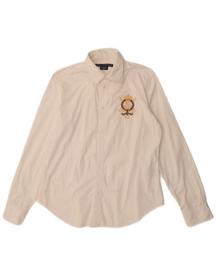 RALPH LAUREN Γυναικείο πουκάμισο US 12 μεγάλο λευκό βαμβακερό