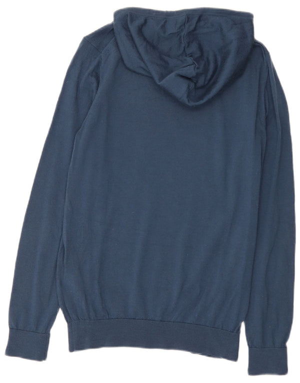 Γυναικείο πουλόβερ με κουκούλα Reiss UK 12 Medium Navy Blue Μαλλί Merino