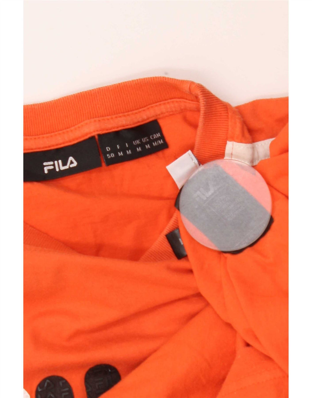 Ανδρικό γραφικό T-Shirt Fila Top Βαμβακερό μεσαίο πορτοκαλί ριγέ