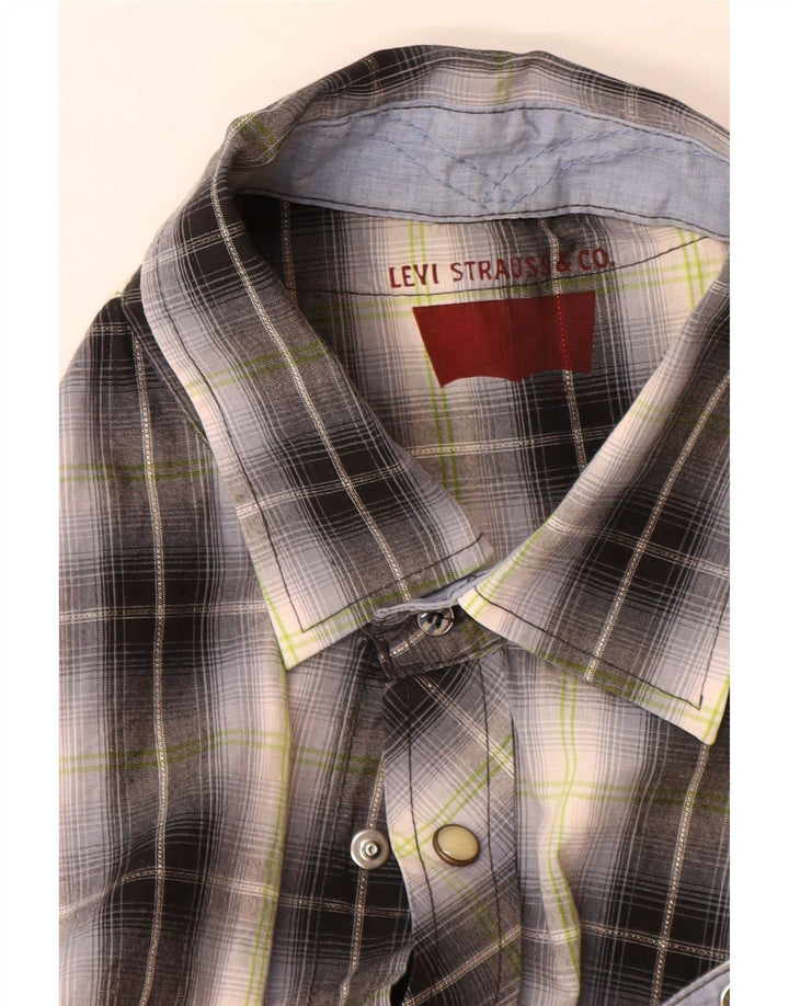 Ανδρικό κοντομάνικο πουκάμισο Levi's Small Grey Check Cotton