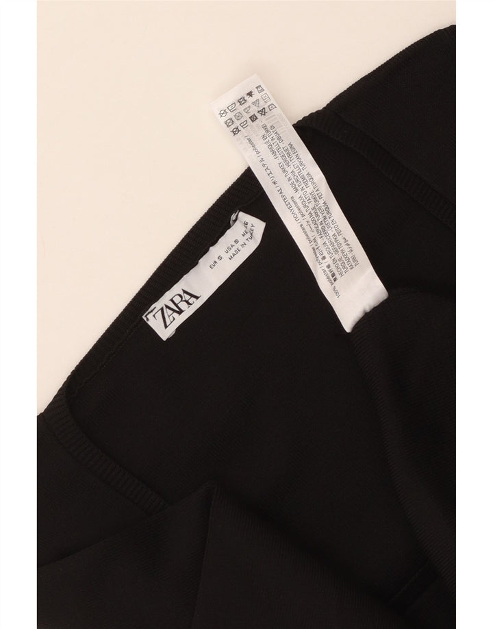 Zara Γυναικείο μακρυμάνικο φόρεμα A-Line UK 10 Small Black Polyester