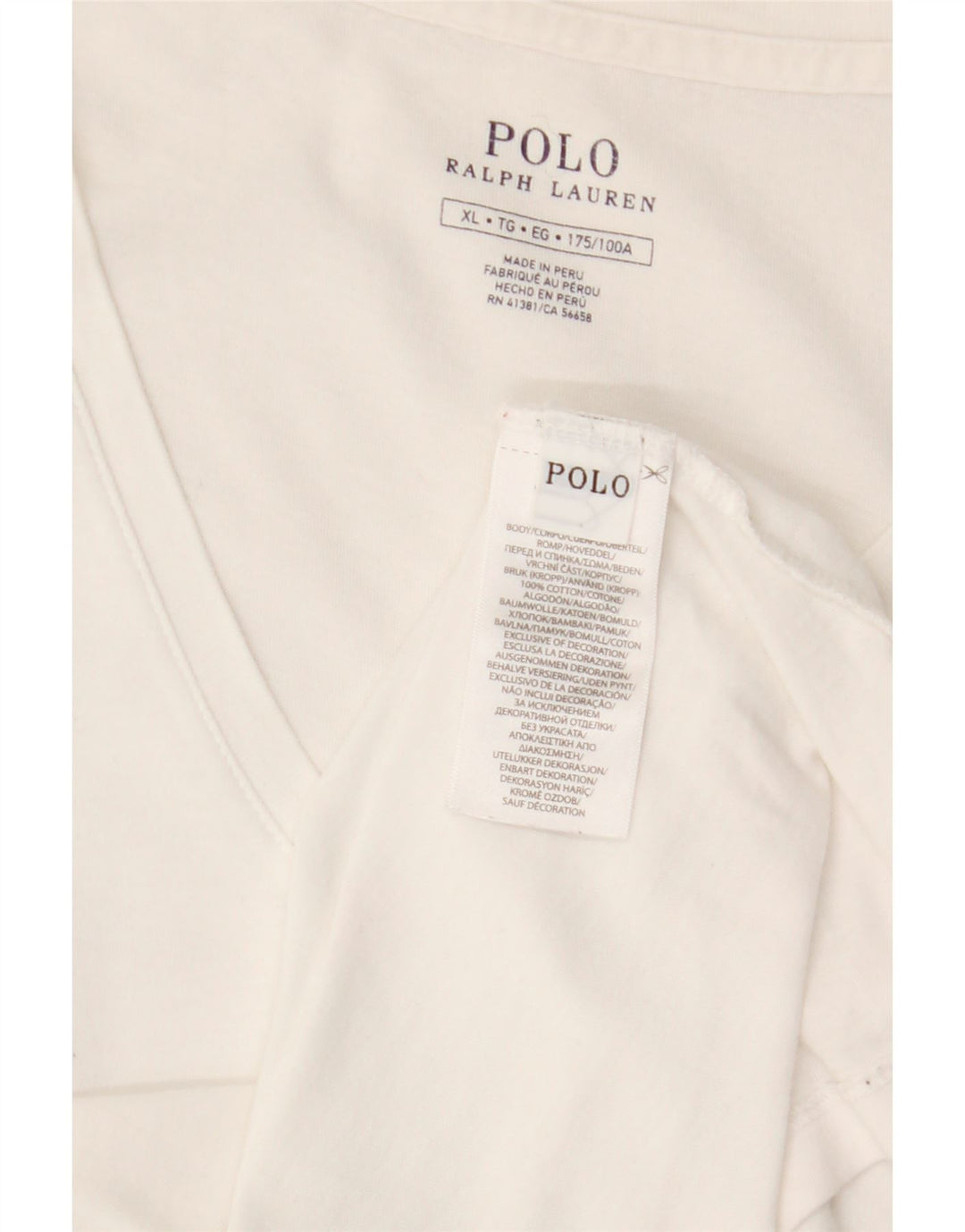 Ανδρικό T-Shirt POLO RALPH LAUREN Top XL Λευκό βαμβακερό