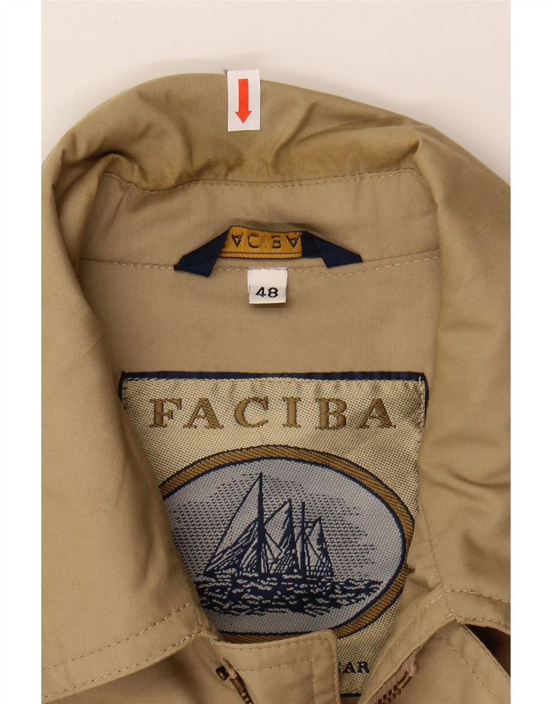 FACIBA Mens Bomber Jacket IT 48 Medium Beige Polyester Vintage Faciba and Second-Hand Faciba from Messina Hembry 
