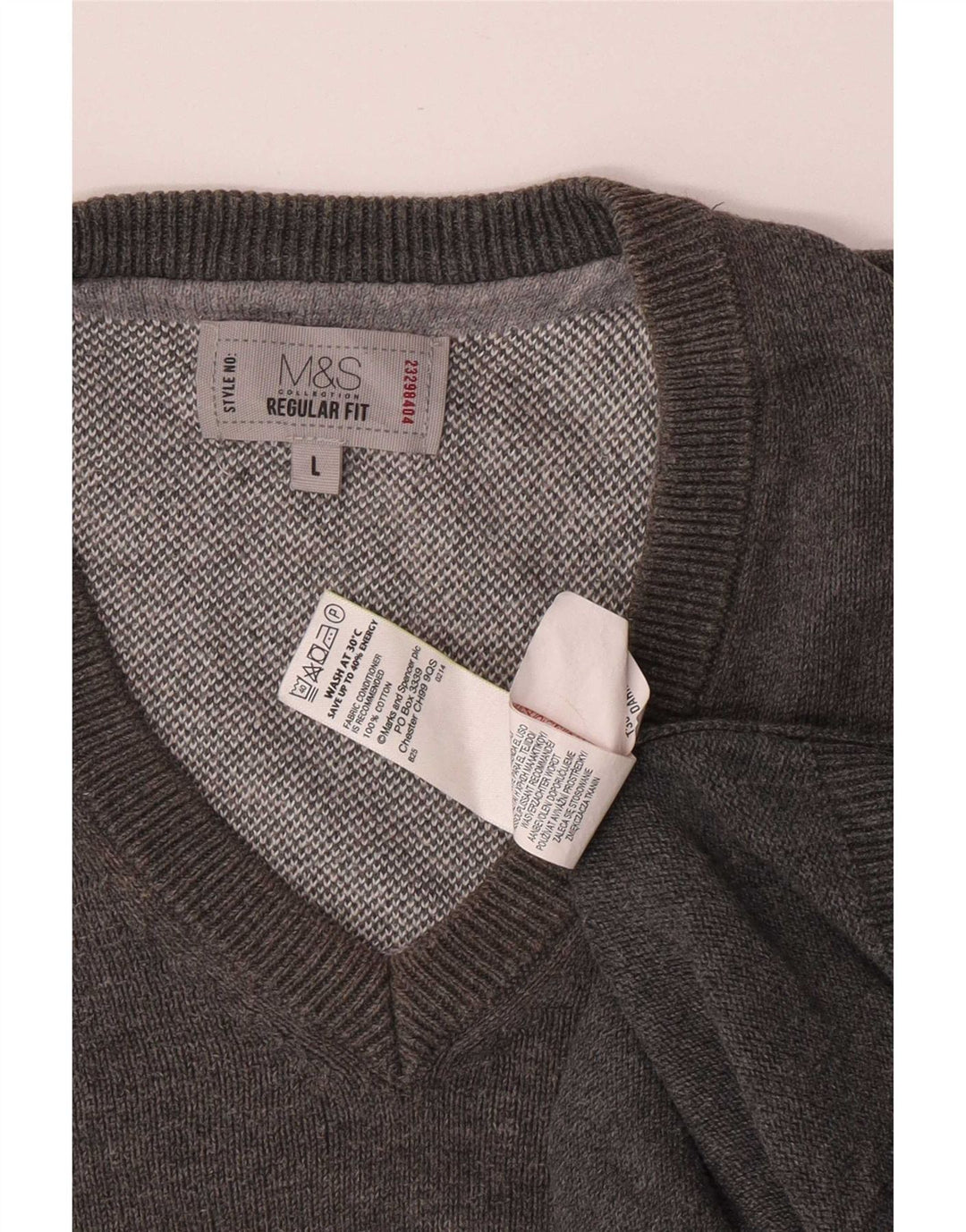 Marks & Spencer Ανδρικό φανελάκι με κανονική εφαρμογή, μεγάλο γκρι βαμβακερό