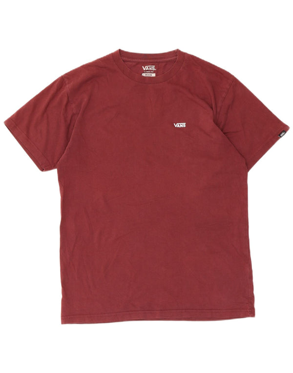 Vans Mens Classic Fit T-Shirt Top Medium Maroon Cotton