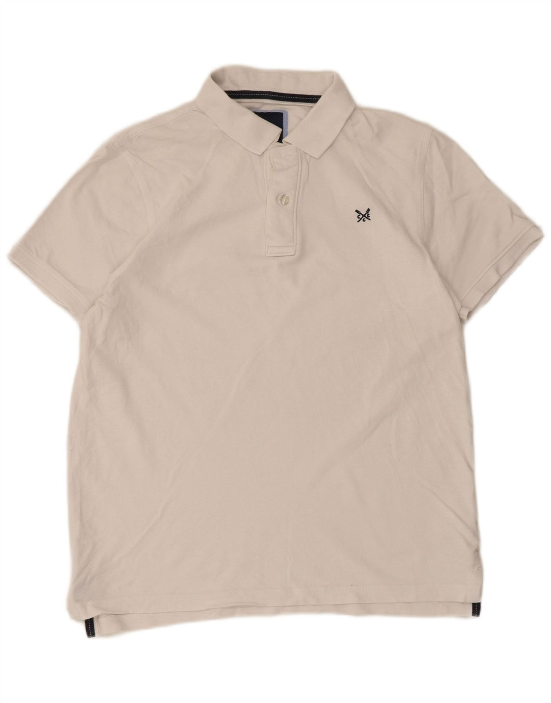 Crew Clothing Ανδρικό πουκάμισο πόλο μεγάλο λευκό βαμβακερό