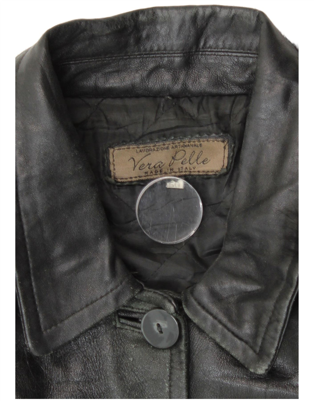 Vintage Γυναικείο Δερμάτινο Παλτό με Κουκούλα IT 50 XL Μαύρο Δερμάτινο