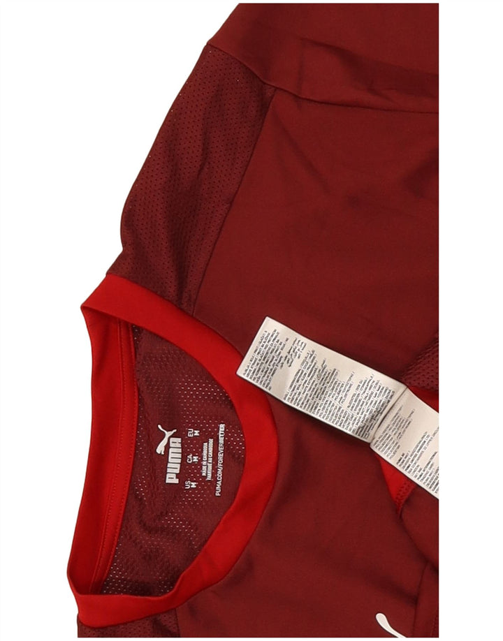 Ανδρικό T-Shirt Puma Top Medium Burgundy Colorblock Πολυεστέρας