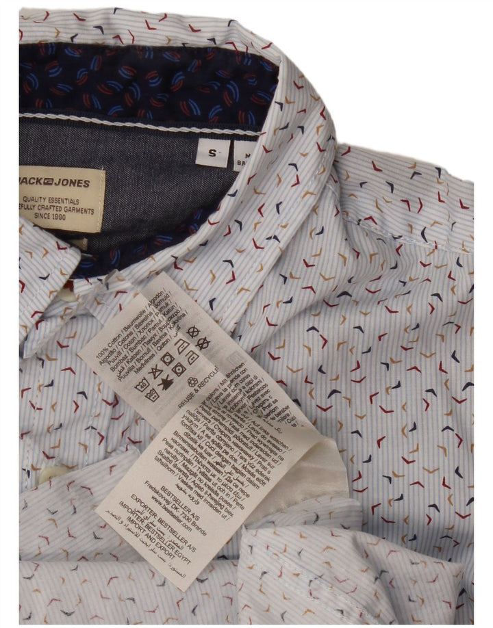 Jack & Jones Ανδρικό πουκάμισο με αφηρημένο σχέδιο, μικρό μπλε βαμβακερό