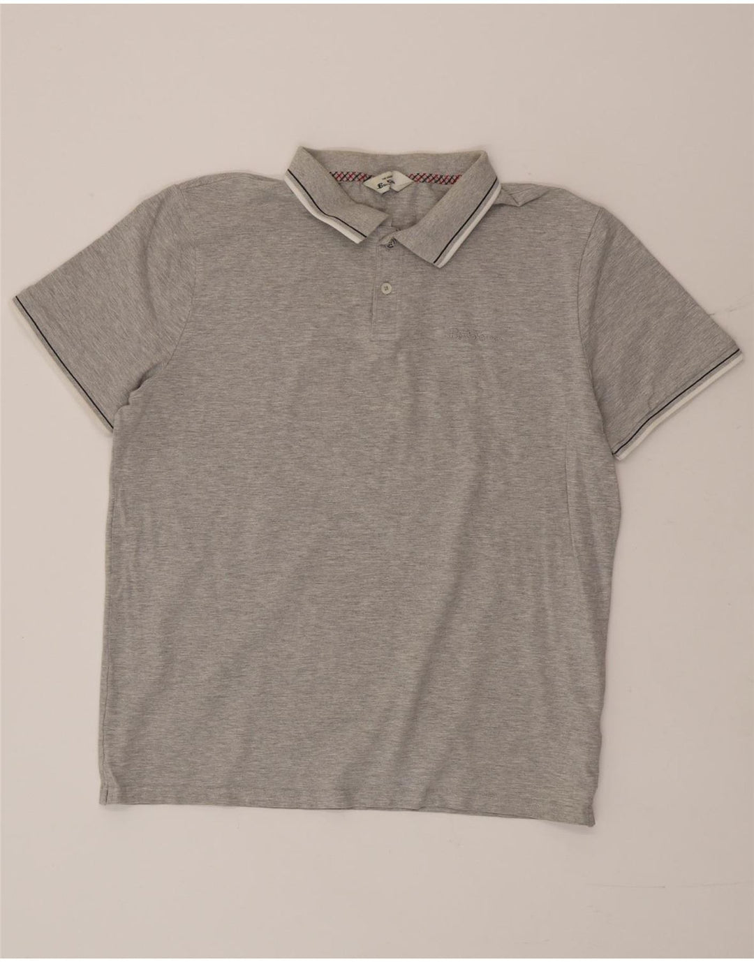 Ανδρικό μπλουζάκι πόλο Ben Sherman μεγάλο γκρι βαμβακερό