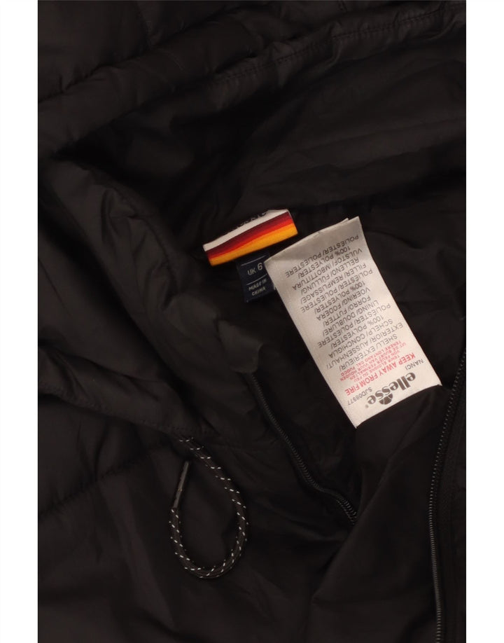 Ellesse Γυναικείο Μπουφάν με κουκούλα με επένδυση UK 6 XS μαύρο πολυεστέρα