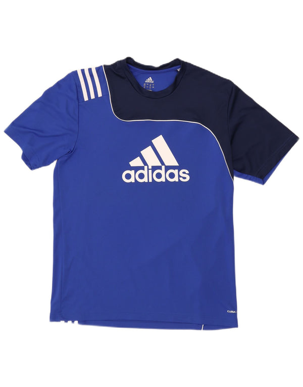 Ανδρικό γραφικό T-shirt Adidas Climalite Top UK 42/44 Large Blue Colourblock