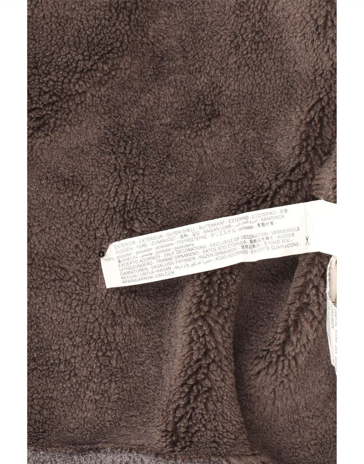 Zara Mens Sherpa Jacket UK 42 XL Grey Polyester