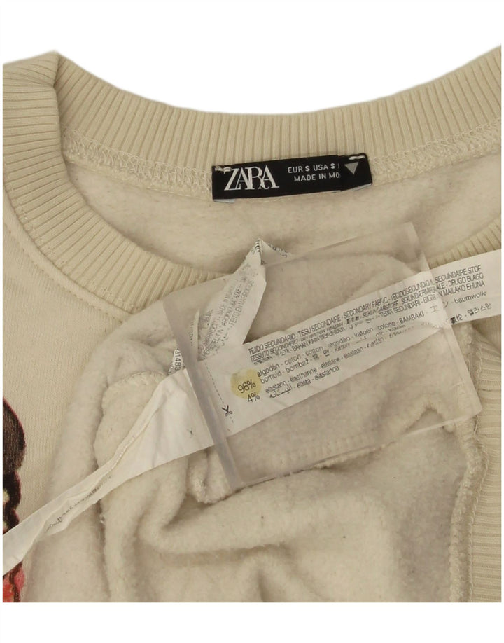 Zara Γυναικείο Γυναικείο Φούτερ μεγάλου μεγέθους Jumper UK 10 Small Off White