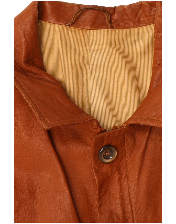 Vintage Ανδρικό Δερμάτινο Μπουφάν UK 36 Small Brown Δερμάτινο