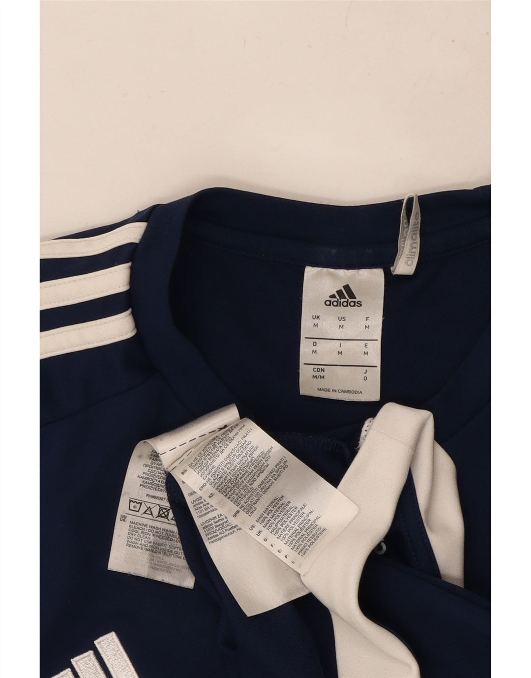 Ανδρικό T-Shirt Climalite ADIDAS Top Medium Navy Blue Colorblock Πολυεστέρας