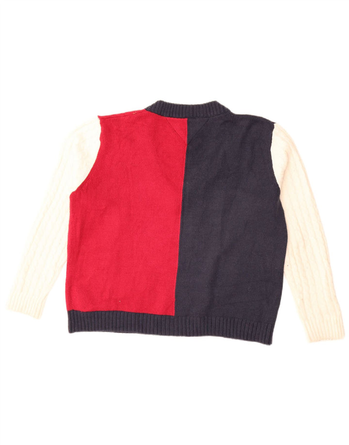 Tommy Hilfiger Γυναικείο πουλόβερ με γραφικό V λαιμόκοψη UK 14 Medium Multicolou